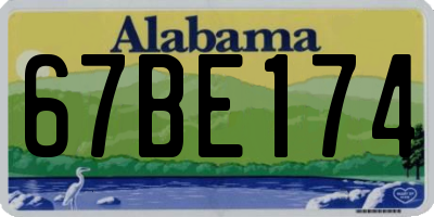 AL license plate 67BE174