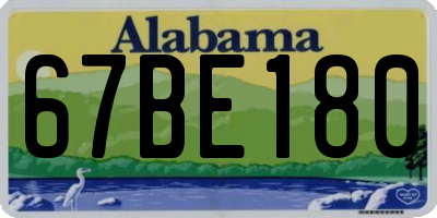AL license plate 67BE180