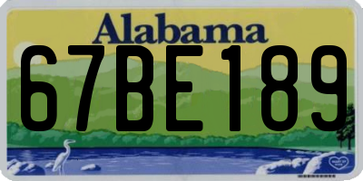 AL license plate 67BE189