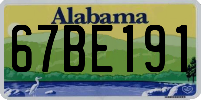 AL license plate 67BE191