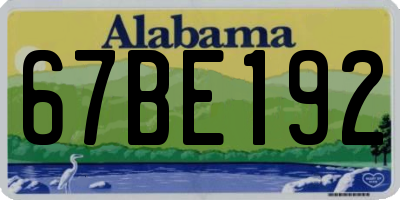 AL license plate 67BE192