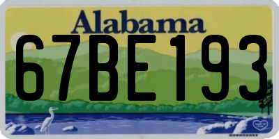 AL license plate 67BE193