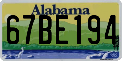 AL license plate 67BE194