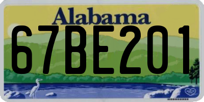 AL license plate 67BE201