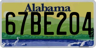 AL license plate 67BE204