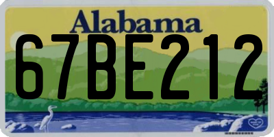 AL license plate 67BE212