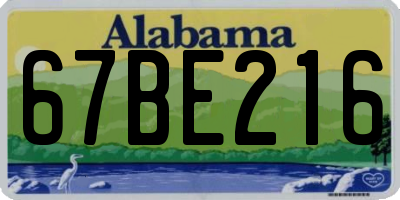 AL license plate 67BE216