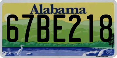 AL license plate 67BE218