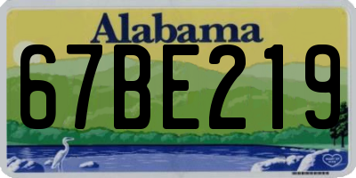 AL license plate 67BE219
