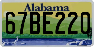 AL license plate 67BE220