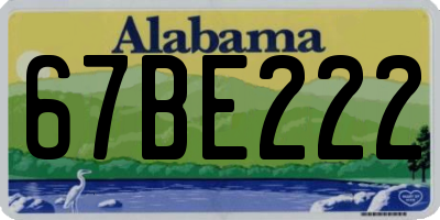 AL license plate 67BE222