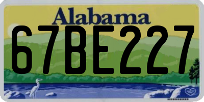 AL license plate 67BE227
