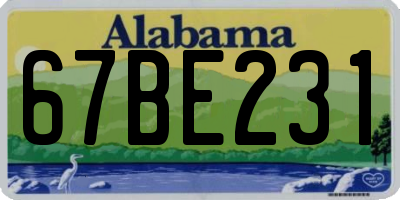 AL license plate 67BE231