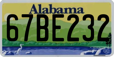 AL license plate 67BE232