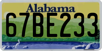 AL license plate 67BE233