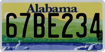 AL license plate 67BE234