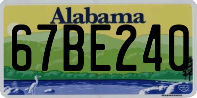AL license plate 67BE240