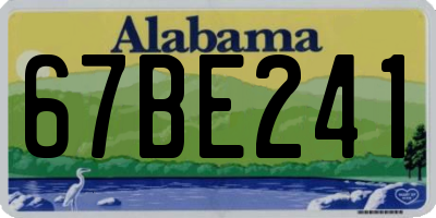 AL license plate 67BE241