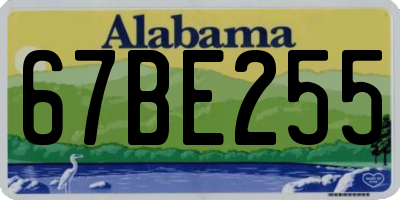 AL license plate 67BE255