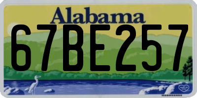 AL license plate 67BE257