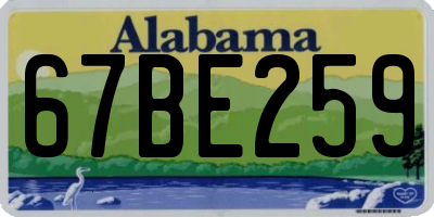 AL license plate 67BE259