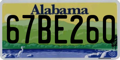 AL license plate 67BE260