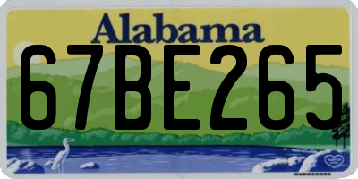 AL license plate 67BE265