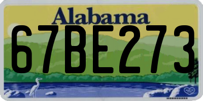 AL license plate 67BE273