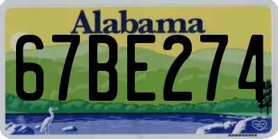AL license plate 67BE274