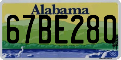 AL license plate 67BE280