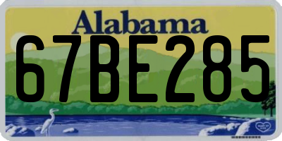 AL license plate 67BE285