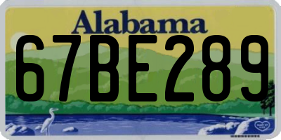 AL license plate 67BE289