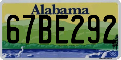 AL license plate 67BE292