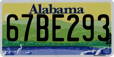 AL license plate 67BE293