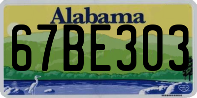 AL license plate 67BE303