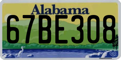 AL license plate 67BE308