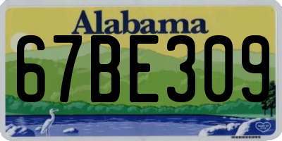 AL license plate 67BE309