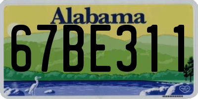 AL license plate 67BE311