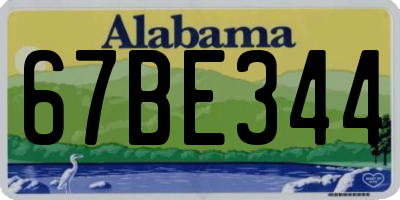 AL license plate 67BE344