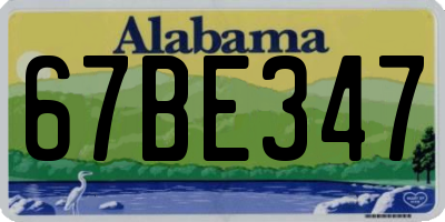 AL license plate 67BE347