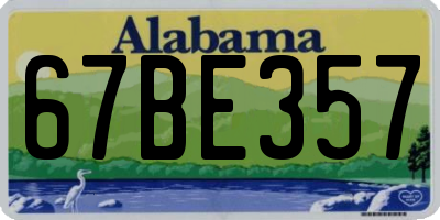 AL license plate 67BE357