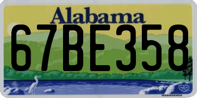 AL license plate 67BE358