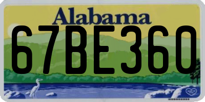 AL license plate 67BE360