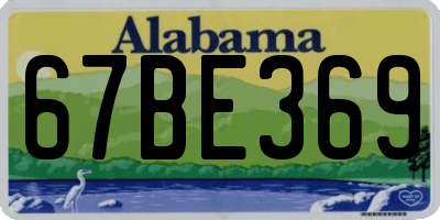 AL license plate 67BE369