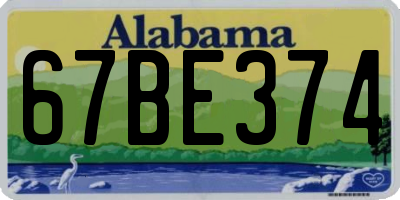 AL license plate 67BE374