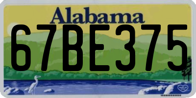AL license plate 67BE375