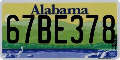 AL license plate 67BE378