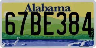 AL license plate 67BE384