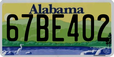 AL license plate 67BE402