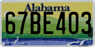AL license plate 67BE403